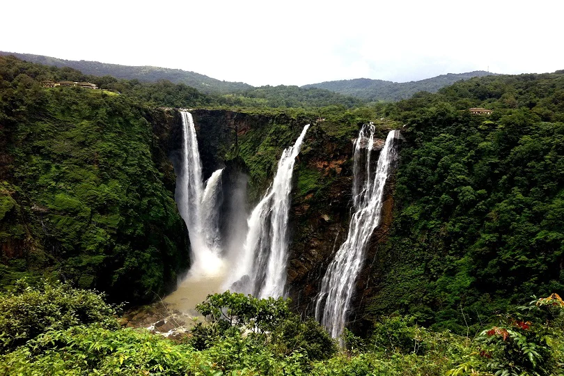 Jog Falls in Shivamogga – One of the tallest waterfalls in India surrounded by lush greenery and scenic beauty.