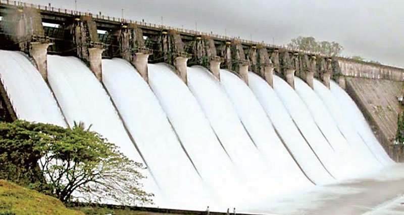 Linganamakki Dam in Shivamogga, Karnataka, a majestic dam surrounded by lush greenery, serving as a vital water resource and offering stunning views of the serene Tunga River.