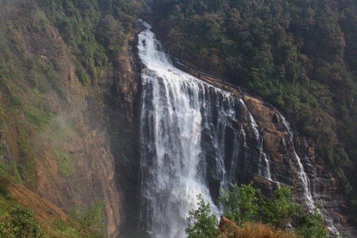 Unchalli Falls in Shivamogga, a stunning waterfall surrounded by lush greenery, cascading from a height of 116 meters in the Western Ghats of Karnataka.